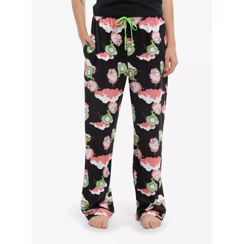 Invader Zim GIR Pig Clouds Sleep Pajama Lounge Pants MEDIUM 32-34 NEW